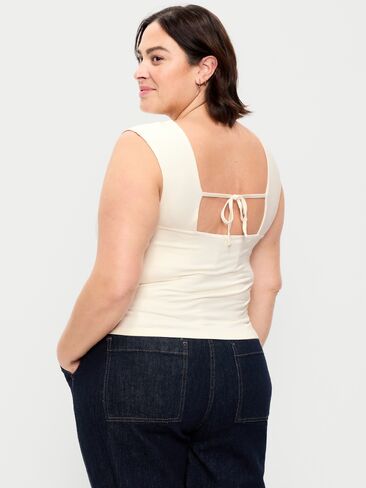Old Navy Cap-Sleeve Tie-Back Top - Sea Salt in Saudi Arabia