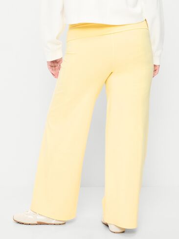 Old Navy High-Waisted PowerChill Fold-Over Wide-Leg Pants - Golden Straw in Saudi Arabia