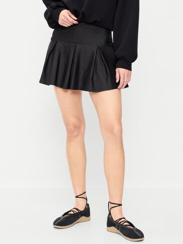 Old Navy Extra High-Waisted Drop-Waist PowerSoft Skort - Black Jack in Saudi Arabia