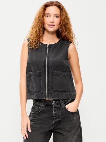 Old Navy Zip-Front Utility Vest - Coal in Saudi Arabia