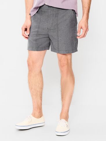 Old Navy 90's Loose Linen-Blend Shorts -- 5-inch inseam - Gray in Saudi Arabia