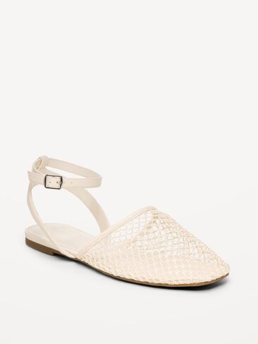 Old Navy Raffia Slingback Flats for Women - Bone in Saudi Arabia