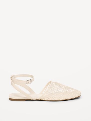 Old Navy Raffia Slingback Flats for Women - Bone in Saudi Arabia