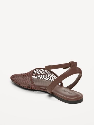 Old Navy Raffia Slingback Flats for Women - Peppercorn in Saudi Arabia