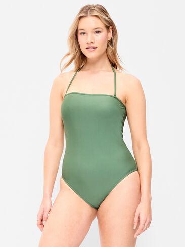 Old Navy Strapless Belted One-Piece Swimsuit - Green Fern in Saudi Arabia