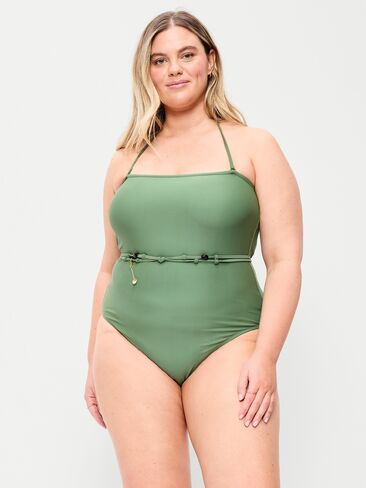 Old Navy Strapless Belted One-Piece Swimsuit - Green Fern in Saudi Arabia