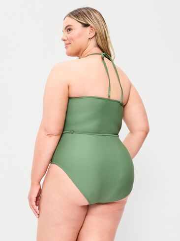 Old Navy Strapless Belted One-Piece Swimsuit - Green Fern in Saudi Arabia