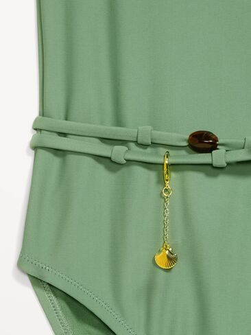 Old Navy Strapless Belted One-Piece Swimsuit - Green Fern in Saudi Arabia