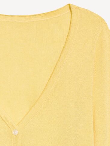 Old Navy Merino Wool-Blend Sheer Cropped V-Neck Cardigan - Mystic Yellow in Saudi Arabia