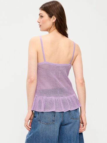 Old Navy Metallic Peplum Tank Top - Fresh Lilac in Saudi Arabia