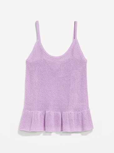 Old Navy Metallic Peplum Tank Top - Fresh Lilac in Saudi Arabia