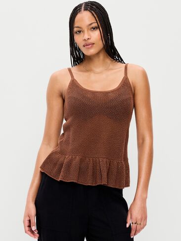 Old Navy Metallic Peplum Tank Top - Coco de mer in Saudi Arabia