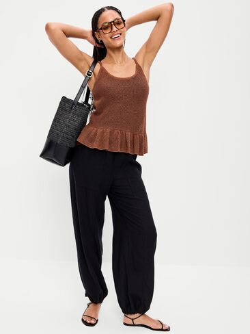 Old Navy Metallic Peplum Tank Top - Coco de mer in Saudi Arabia