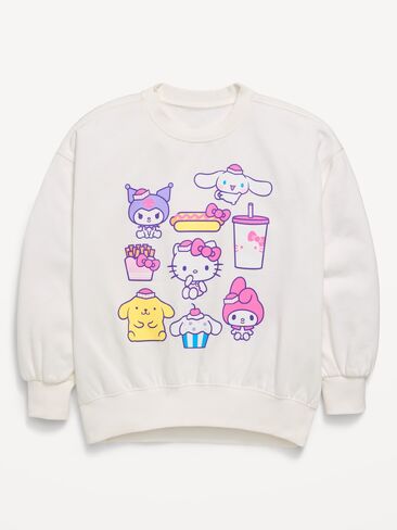 سويت شيرت بطبعة جرافيك كبيرة الحجم للفتيات من Old Navy Hello Kitty® - ملح البحر in Saudi Arabia