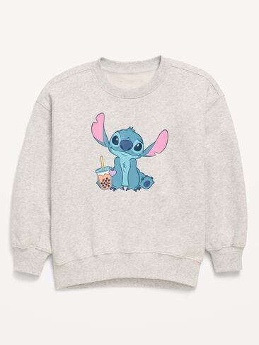 Old Navy Disney© سويت شيرت برسومات كبيرة الحجم للبنات - ستيتش in Kuwait