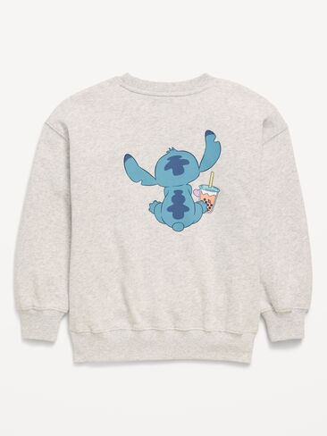Old Navy Disney© سويت شيرت برسومات كبيرة الحجم للبنات - ستيتش in Kuwait
