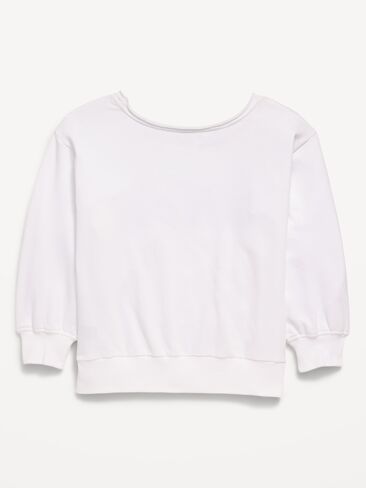 Old Navy Oversized Off-Shoulder Graphic Tunic Sweatshirt for Girls - White Lilies in Saudi Arabia