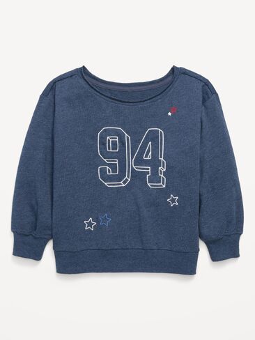 Old Navy سويت شيرت فضفاض برسومات مكشوفة الكتفين للبنات - ليلة غامضة in Saudi Arabia