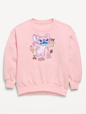 Old Navy Disney© Oversized Graphic Tunic Sweatshirt for Girls - Pink Sky in Saudi Arabia