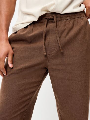 Old Navy 90's Straight-Fit Linen-Blend Pants - Dark Walnut in Saudi Arabia