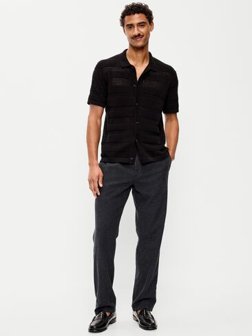 Old Navy 90's Straight-Fit Linen-Blend Pants - Black Jack in Saudi Arabia