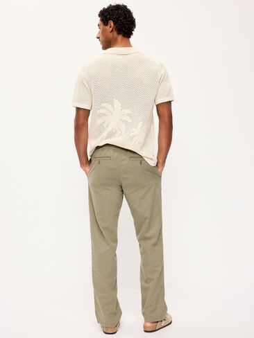 Old Navy 90's Straight-Fit Linen-Blend Pants - Birch Leaf in Saudi Arabia