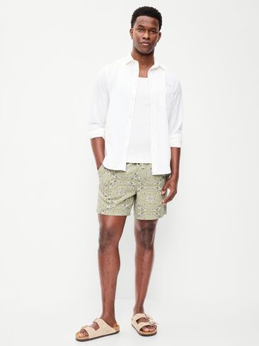 Old Navy Linen-Blend Jogger Shorts -- 5-inch inseam - Light Green in Saudi Arabia