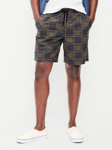 Old Navy Linen-Blend Jogger Shorts -- 7-inch inseam - Black Squares in Saudi Arabia