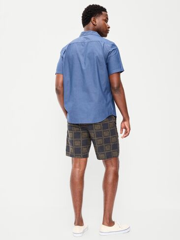Old Navy Linen-Blend Jogger Shorts -- 7-inch inseam - Black Squares in Saudi Arabia