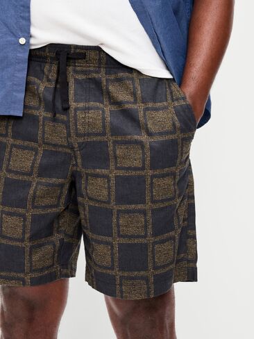 Old Navy Linen-Blend Jogger Shorts -- 7-inch inseam - Black Squares in Saudi Arabia