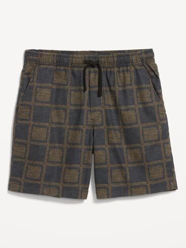Old Navy Linen-Blend Jogger Shorts -- 7-inch inseam - Black Squares in Saudi Arabia