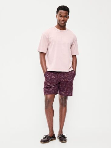 Old Navy Linen-Blend Jogger Shorts -- 7-inch inseam - Purple Paisley in Saudi Arabia