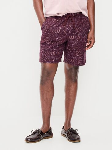 Old Navy Linen-Blend Jogger Shorts -- 7-inch inseam - Purple Paisley in Saudi Arabia
