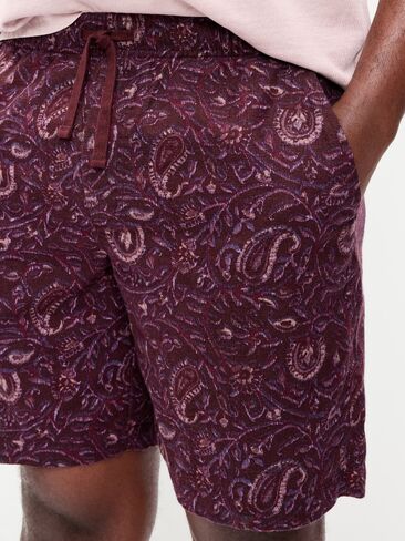 Old Navy Linen-Blend Jogger Shorts -- 7-inch inseam - Purple Paisley in Saudi Arabia