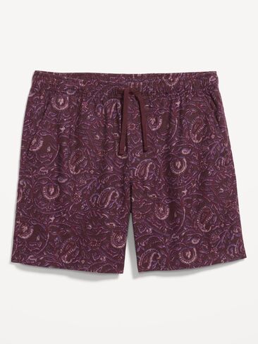 Old Navy Linen-Blend Jogger Shorts -- 7-inch inseam - Purple Paisley in Saudi Arabia