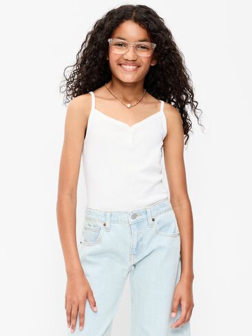 تيشيرت بدون أكمام بأزرار للبنات من Old Navy - زنابق بيضاء in Kuwait