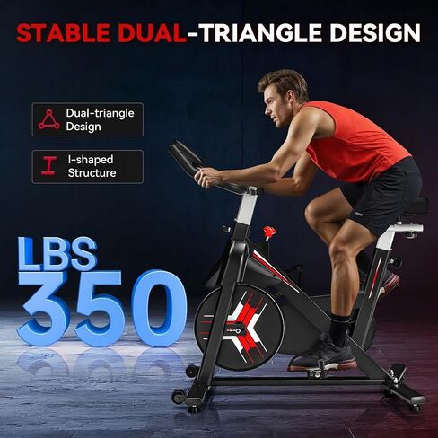 Exercise Bike for Home Indoor Cycling Bike, Silent Stationary Spin Bike, Adjustable Seat, LCD Monitor, Smooth & Quiet for Cardio Workout in Saudi Arabia