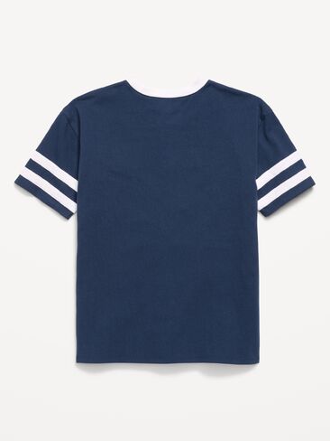 تيشيرت تونيك برسومات كبيرة الحجم للبنات من Old Navy - أزرق داكن in Saudi Arabia