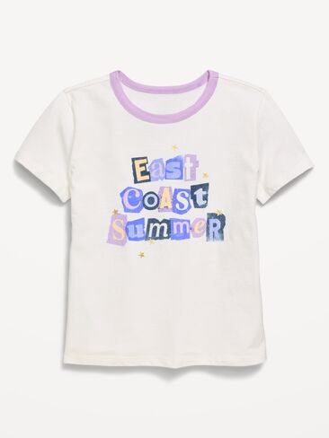 Old Navy Short-Sleeve Graphic T-Shirt for Girls - Sea Salt in Saudi Arabia