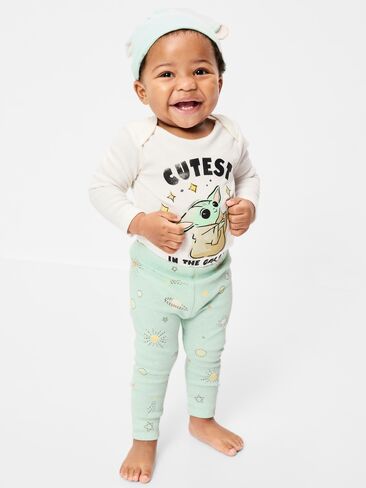 بدلة للجسم Old Navy Star Wars™ Grogu مكونة من 3 قطع وبنطلون ضيق وقبعة صغيرة للأطفال - الأجمل في المجرة in Saudi Arabia