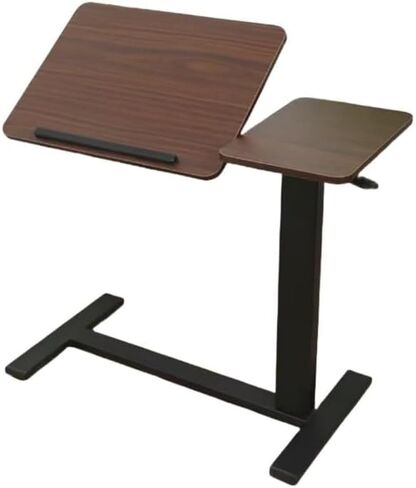Ywin Foldable Adjustable Tilt Overbed Bedside Table with Wheels, Swivel Portable Tray Table, Small Standing Desk for Bedroom, Hospital, Couch, Office Use in Saudi Arabia