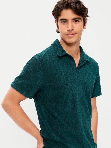 Old Navy Textured Terry Polo - Jet Stream in Saudi Arabia