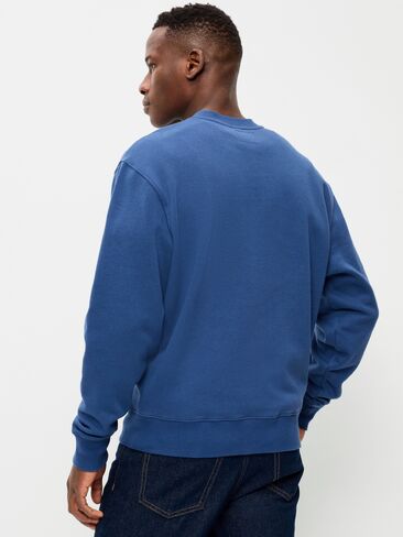 Old Navy Loose Graphic Crew-Neck Sweatshirt - Pacific Blue in Saudi Arabia