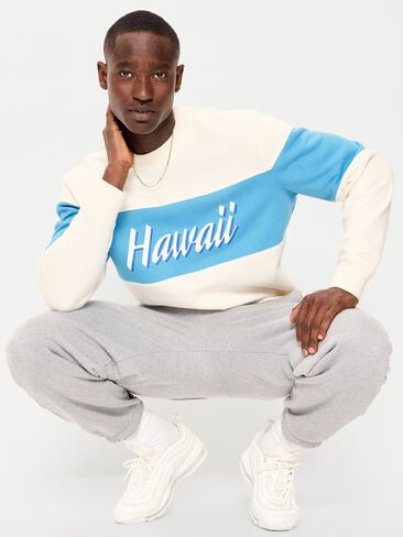 Old Navy Loose Color-Block Crew-Neck Sweatshirt - Creme De La Creme in Saudi Arabia