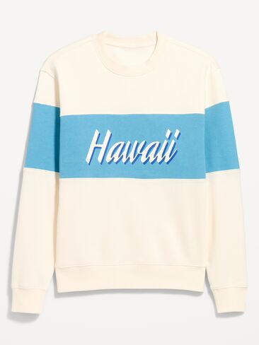 Old Navy Loose Color-Block Crew-Neck Sweatshirt - Creme De La Creme in Saudi Arabia