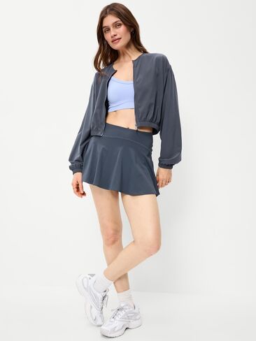 Old Navy Zip-Front Cropped Tennis Jacket - Dusk Navy in Saudi Arabia