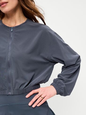 Old Navy Zip-Front Cropped Tennis Jacket - Dusk Navy in Saudi Arabia