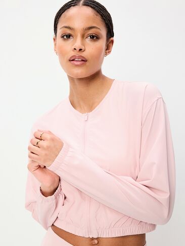 Old Navy Zip-Front Cropped Tennis Jacket - Fairytale Rose in Saudi Arabia