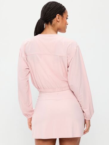 Old Navy Zip-Front Cropped Tennis Jacket - Fairytale Rose in Saudi Arabia
