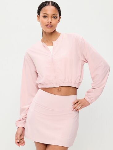 Old Navy Zip-Front Cropped Tennis Jacket - Fairytale Rose in Saudi Arabia